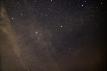 Geminids meteor shower and night sky
