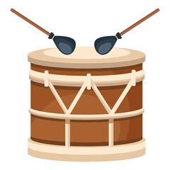 christmas drum instrument isolated icon