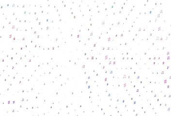 Light Multicolor, Rainbow vector template with musical symbols.