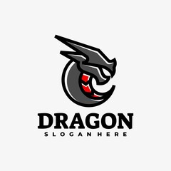 Vector Logo Illustration Dragon E-Sport and Sport Style.