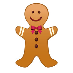 happy merry christmas gingerman cookie with bowtie