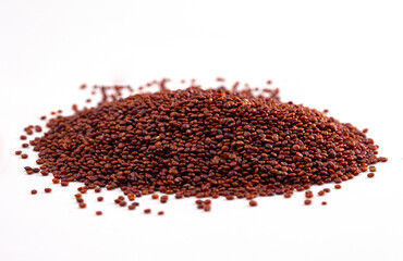 Pile of Red Quinoa Isolated on a White Background