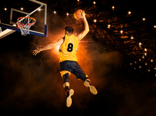 Basketball player players in action