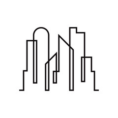 Skyscraper line icon design template vector isolated illustration