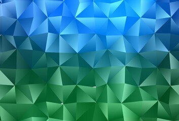 Dark Blue, Green vector abstract polygonal texture.