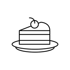 cake portion line style icon