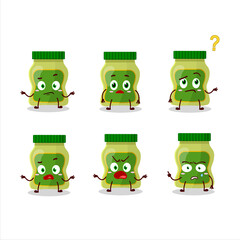 Cartoon character of wasabi with what expression