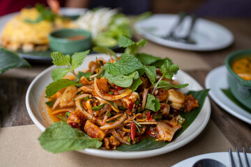 Pla Rad Prik, Thai spicy fried fish with Tamarind sauce