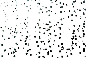 Light Green vector template with crystals, circles, squares.