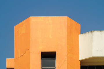 yellow building and clear blue sky