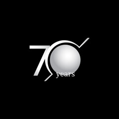 70 Years Anniversary Celebration Circle White Vector Template Design Illustration