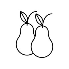 fresh pears line style icon