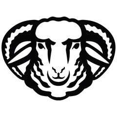 Breeding cattle. head of a sheep. vector sketch on white background