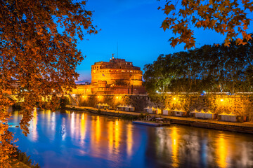 Saint Angelo castle near Tiber River in Rome, Italy