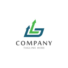 Letter LG Arrow logo design
