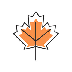 Obraz premium autumn maple leaf plant fill style icon