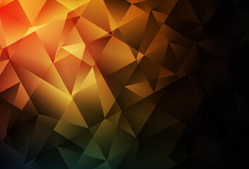 Dark Orange vector polygonal background.