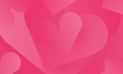 Paper elements in shape of heart flying on pink background., Happy Valentine's day card hearts, birthday greeting card vector design.