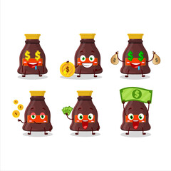 Soy sauce cartoon character with cute emoticon bring money