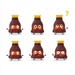 Cartoon character of soy sauce with what expression