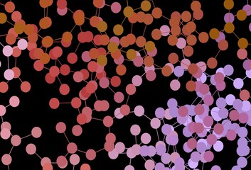 Dark Pink, Yellow vector backdrop with artificial intelligence data.
