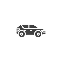 Suv car vector icon. filled flat sign for mobile concept and web design. Crossover car glyph icon. Symbol, logo illustration. Vector graphics
