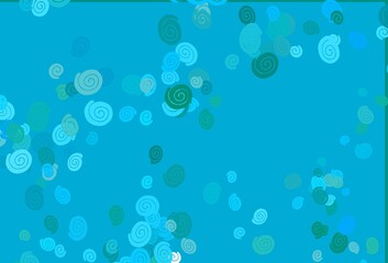 Light Blue, Green vector template with bubble shapes.
