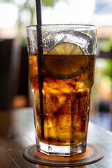 Classic cocktail close up, soft focus