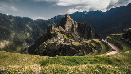 Naklejka premium panorama of the mountains machu picchu