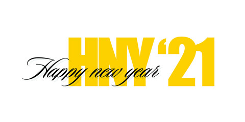 Happy New Year 2021 Banner - Calligraphy