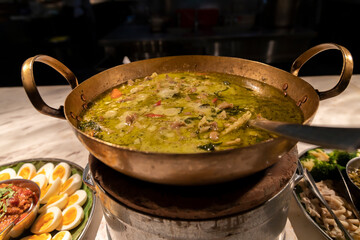 Thai food, green curry with chicken
