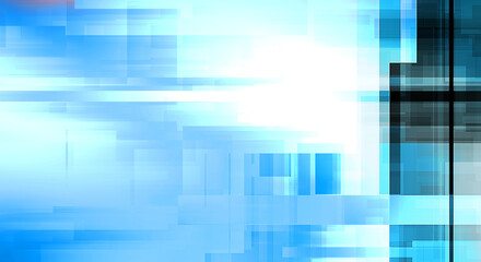 Layers of colorful and vibrant geometrical shapes. Digital illustration of a tech layout. Futuristic design template.