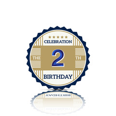 2 Year anniversary celebration vector template illustration