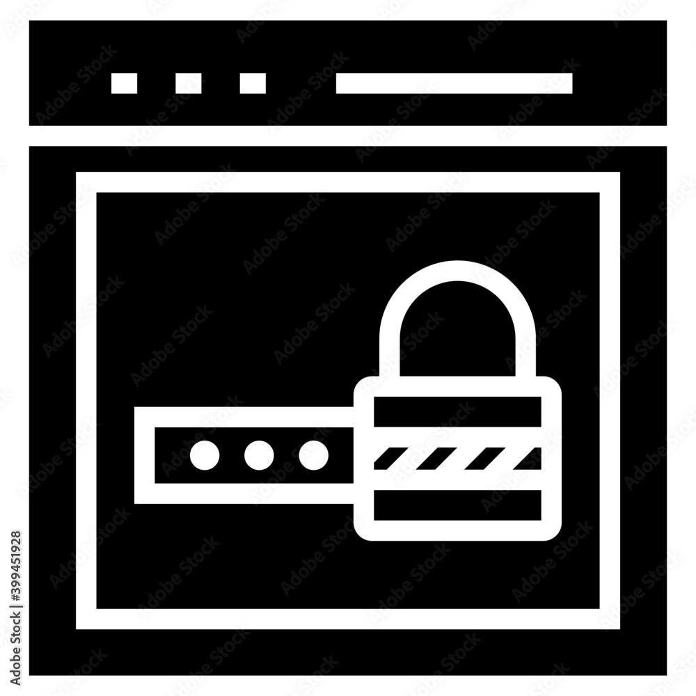 Sticker Web security vector in solid design 