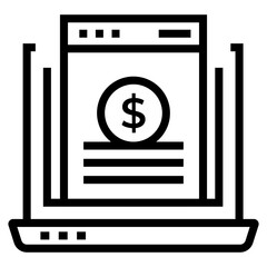 Financial website icon vector in line design 
