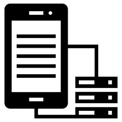 Mobile backup in glyph icon 