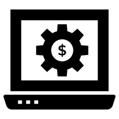 Finance software icon in glyph design 