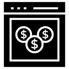Website Monetization icon in glyph design 