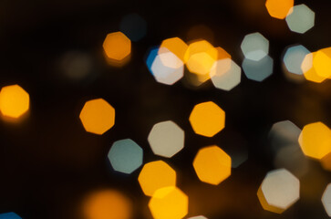 festive colored lights from lamps in blur