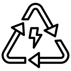 Line icon of energy recycling process 
