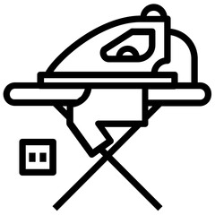 Iron stand icon in line design