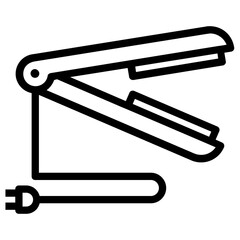 Icon of hair straightener in line design.