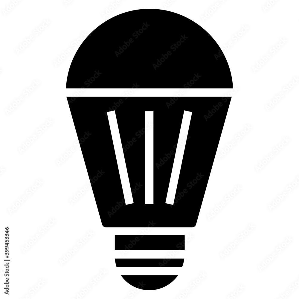 Poster Led bulb icon glyph vector design