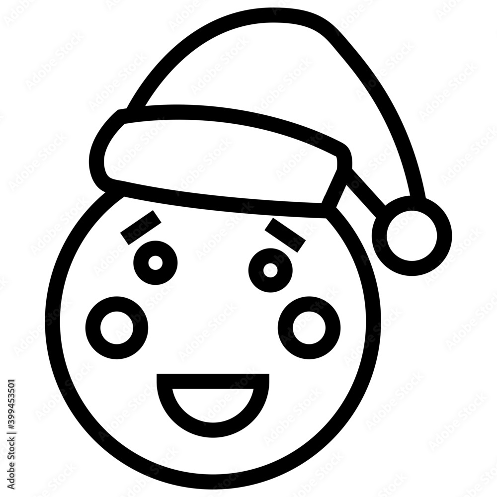 Canvas Prints santa smiley line design vector