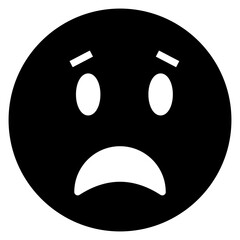Bored emoji glyph icon design 