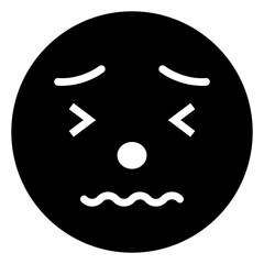 Obraz premium Filled icon of nervous emoji