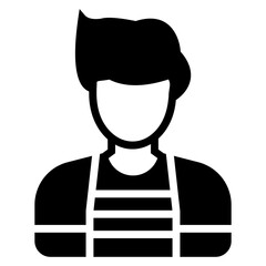 Sportsman icon design in solid vector 