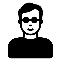 Adult person in solid design 