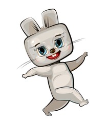 Little hare. Cartoon style. Young cub. Vector. Cute baby.