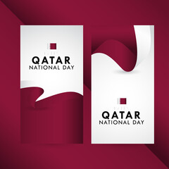 Happy Qatar National Day Celebration Vector Template Design Illustration